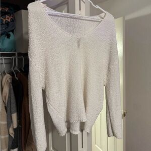 BRAND NEW white V-Neck Sweater SMALL